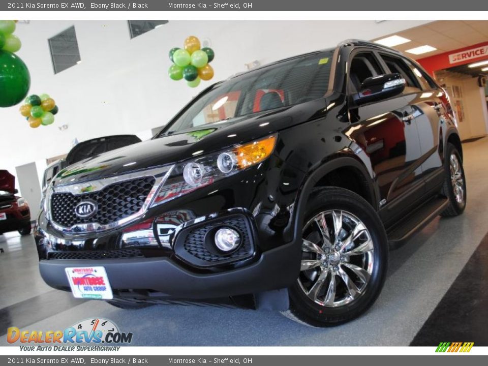 2011 Kia Sorento EX AWD Ebony Black / Black Photo #2