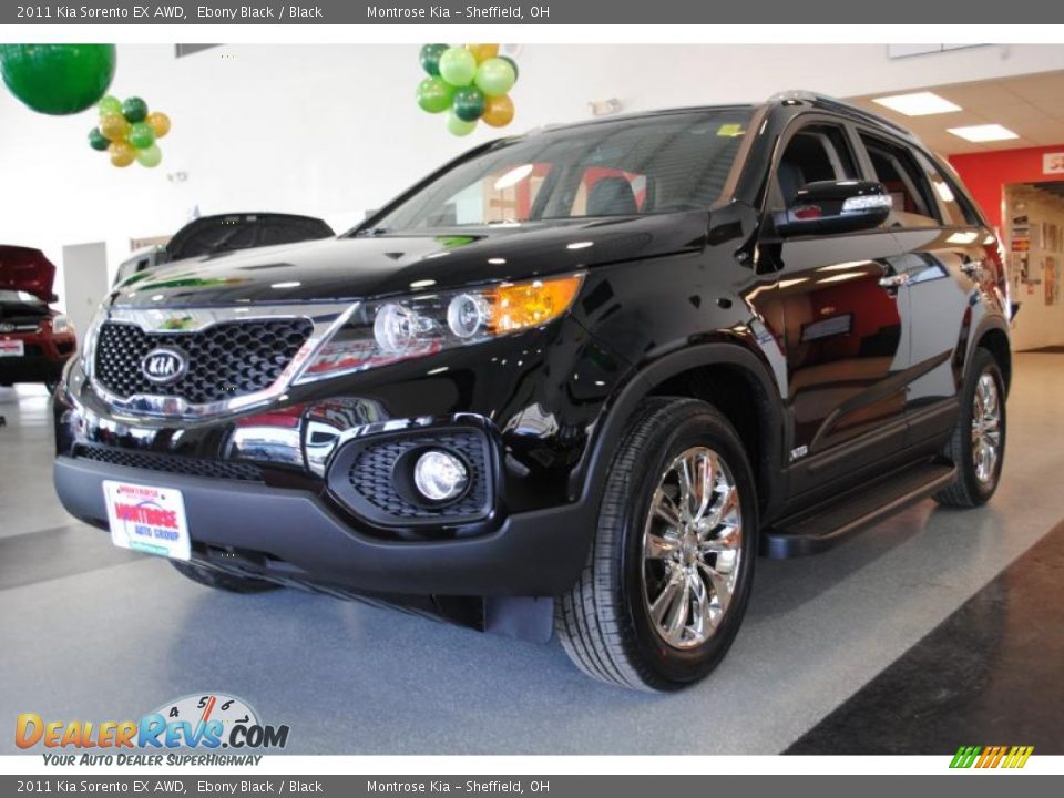 2011 Kia Sorento EX AWD Ebony Black / Black Photo #3
