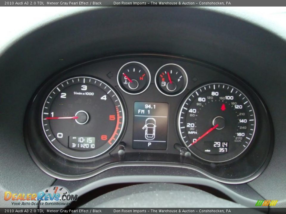 2010 Audi A3 2.0 TDI Meteor Gray Pearl Effect / Black Photo #36