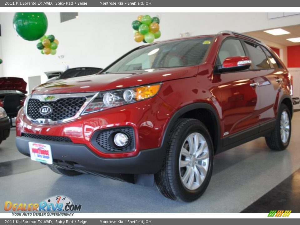 2011 Kia Sorento EX AWD Spicy Red / Beige Photo #2