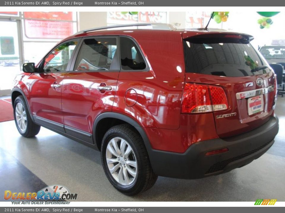 2011 Kia Sorento EX AWD Spicy Red / Beige Photo #4