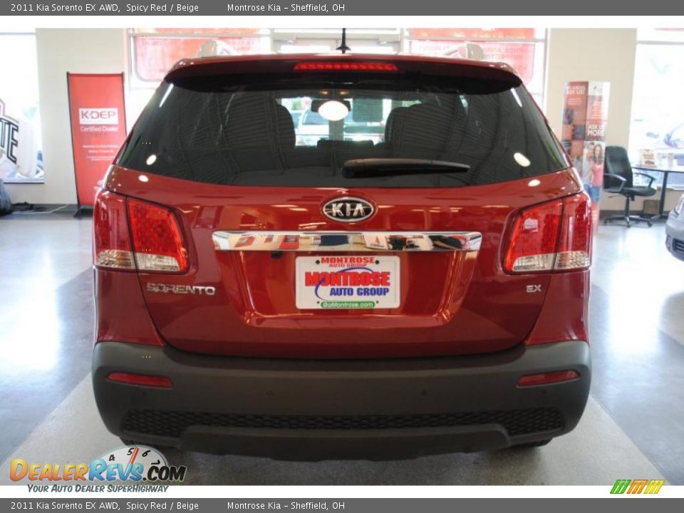 2011 Kia Sorento EX AWD Spicy Red / Beige Photo #5