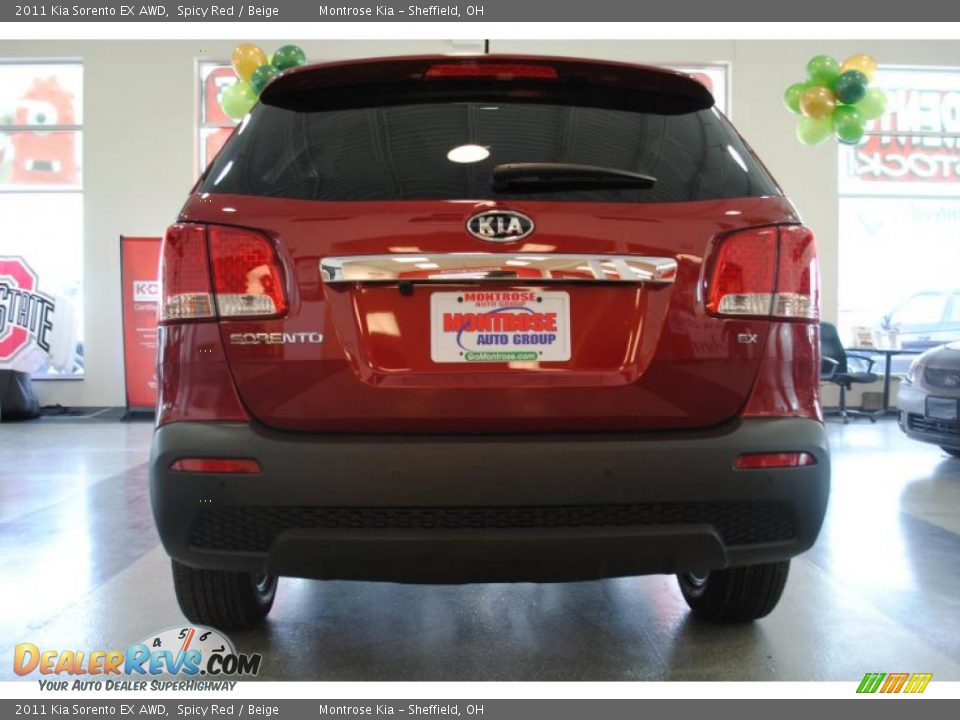 2011 Kia Sorento EX AWD Spicy Red / Beige Photo #6
