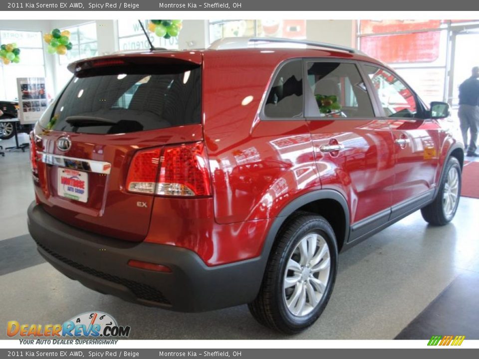 2011 Kia Sorento EX AWD Spicy Red / Beige Photo #7