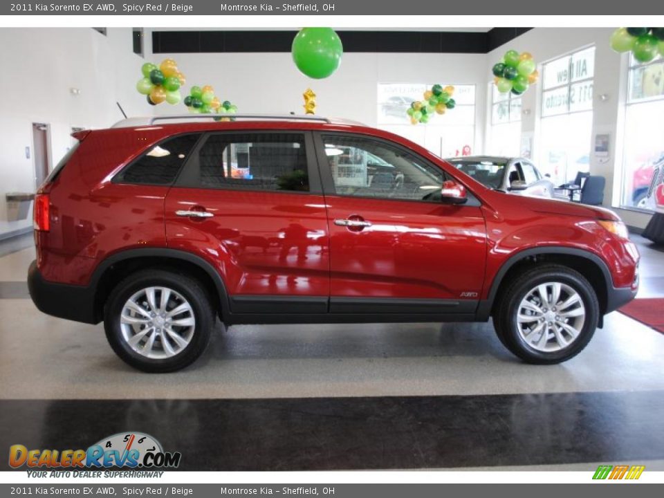 2011 Kia Sorento EX AWD Spicy Red / Beige Photo #8