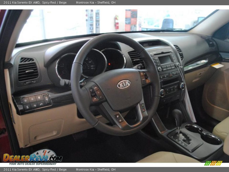 2011 Kia Sorento EX AWD Spicy Red / Beige Photo #11