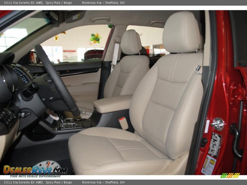 2011 Kia Sorento EX AWD Spicy Red / Beige Photo #13