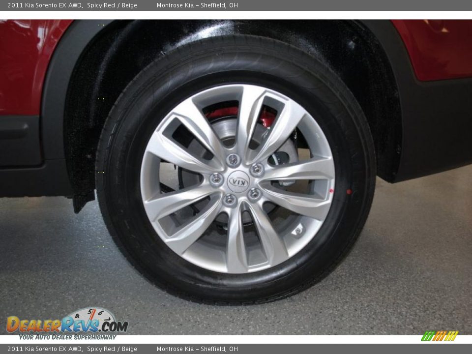 2011 Kia Sorento EX AWD Spicy Red / Beige Photo #28