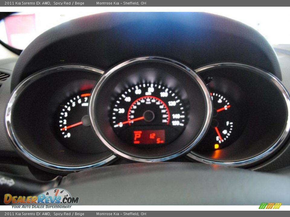 2011 Kia Sorento EX AWD Spicy Red / Beige Photo #34