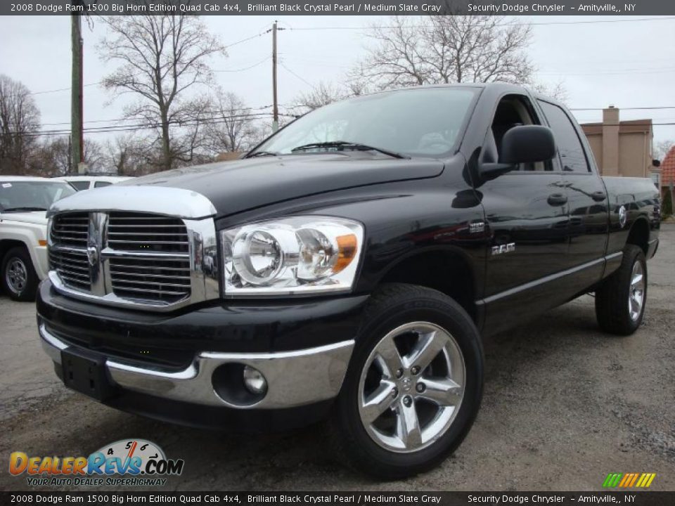 2008 Dodge Ram 1500 Big Horn Edition Quad Cab 4x4 Brilliant Black Crystal Pearl / Medium Slate Gray Photo #1