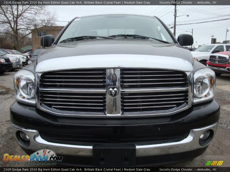 2008 Dodge Ram 1500 Big Horn Edition Quad Cab 4x4 Brilliant Black Crystal Pearl / Medium Slate Gray Photo #2