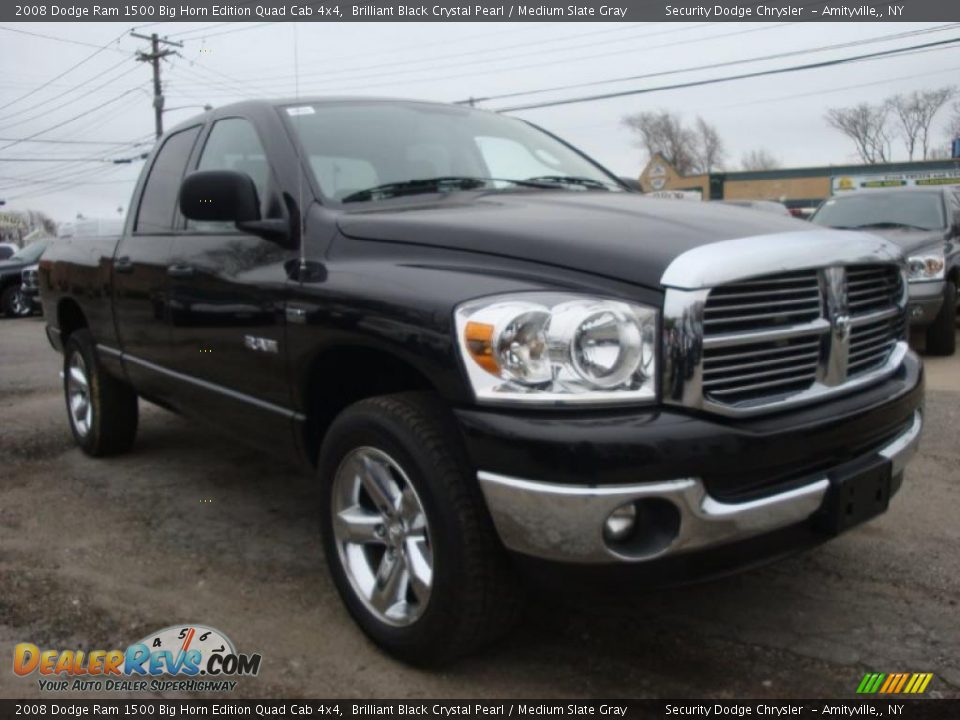 2008 Dodge Ram 1500 Big Horn Edition Quad Cab 4x4 Brilliant Black Crystal Pearl / Medium Slate Gray Photo #5