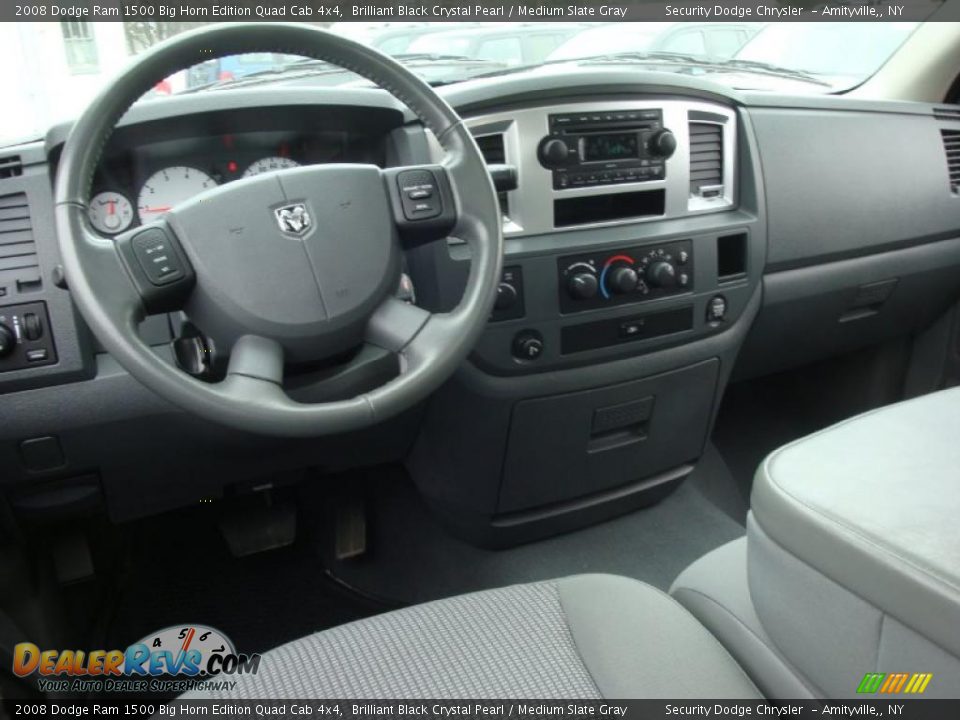 2008 Dodge Ram 1500 Big Horn Edition Quad Cab 4x4 Brilliant Black Crystal Pearl / Medium Slate Gray Photo #8