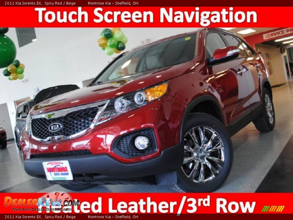 2011 Kia Sorento EX Spicy Red / Beige Photo #1