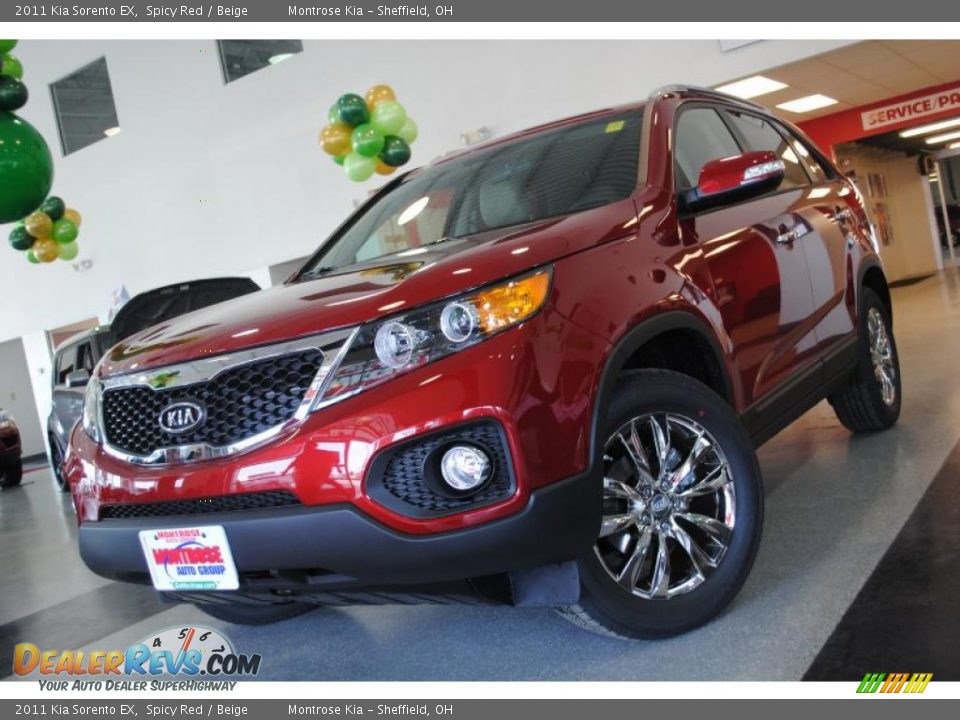 2011 Kia Sorento EX Spicy Red / Beige Photo #2