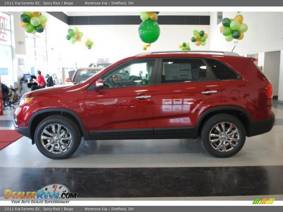 2011 Kia Sorento EX Spicy Red / Beige Photo #4