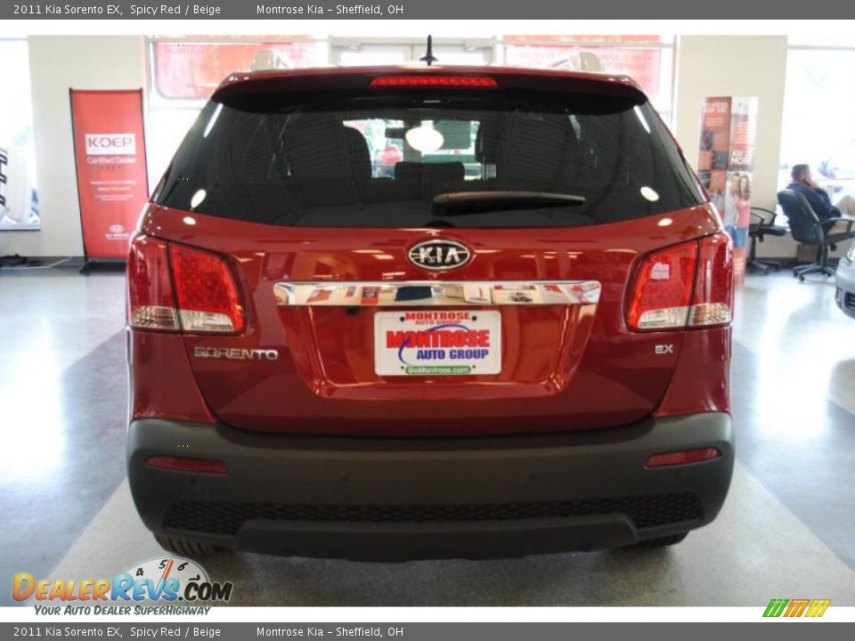 2011 Kia Sorento EX Spicy Red / Beige Photo #6