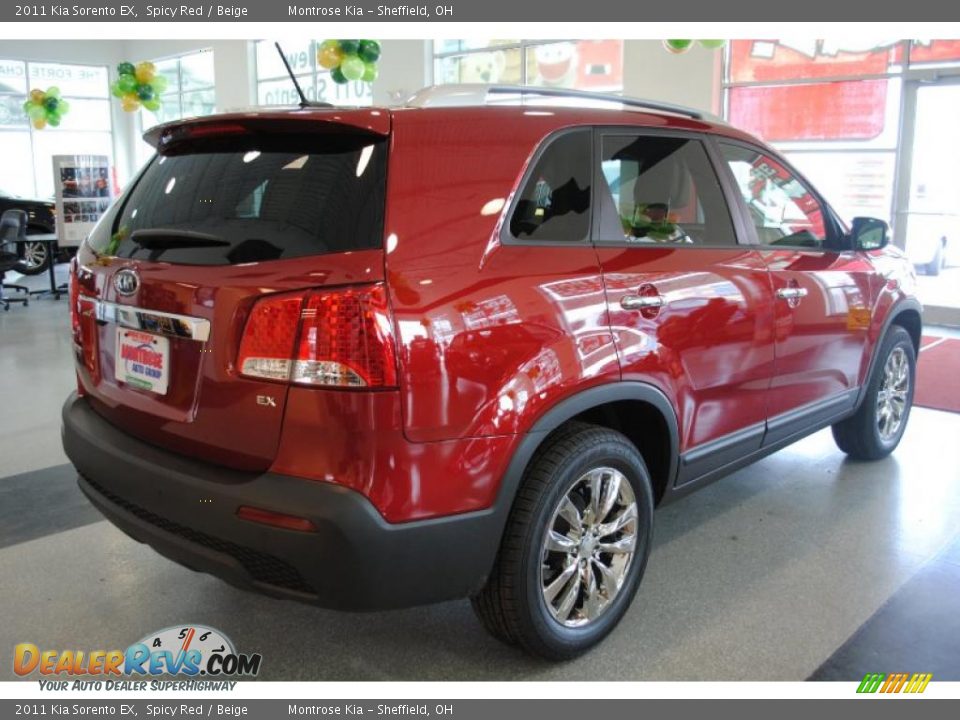 2011 Kia Sorento EX Spicy Red / Beige Photo #7