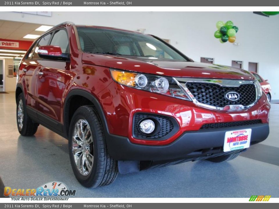 2011 Kia Sorento EX Spicy Red / Beige Photo #9