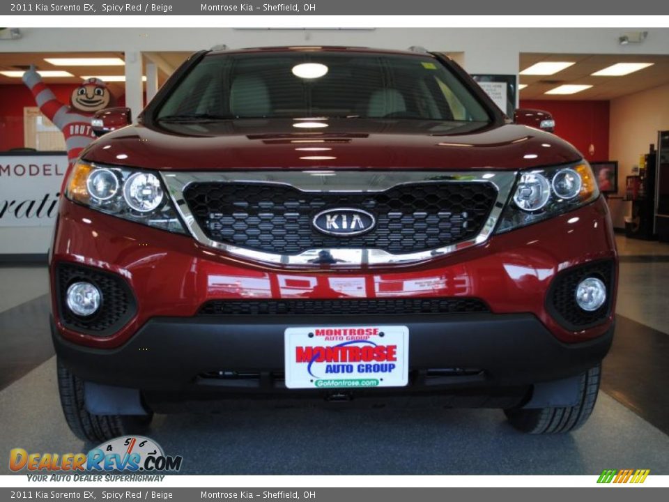 2011 Kia Sorento EX Spicy Red / Beige Photo #11