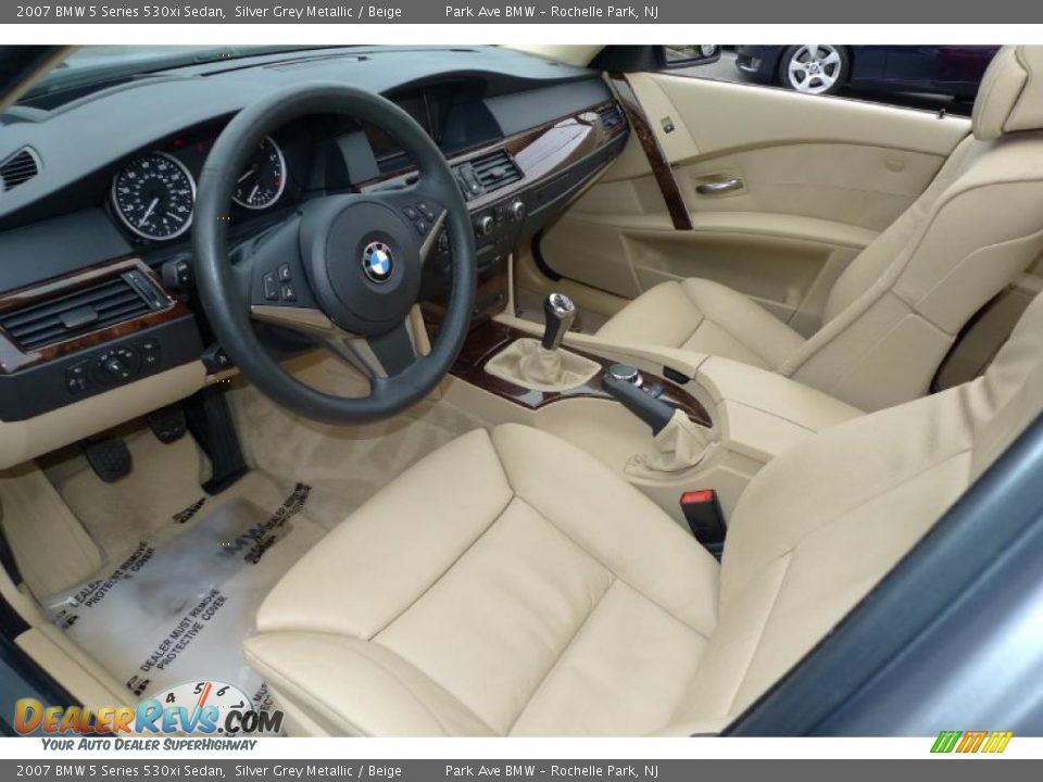 2007 BMW 5 Series 530xi Sedan Silver Grey Metallic / Beige Photo #3