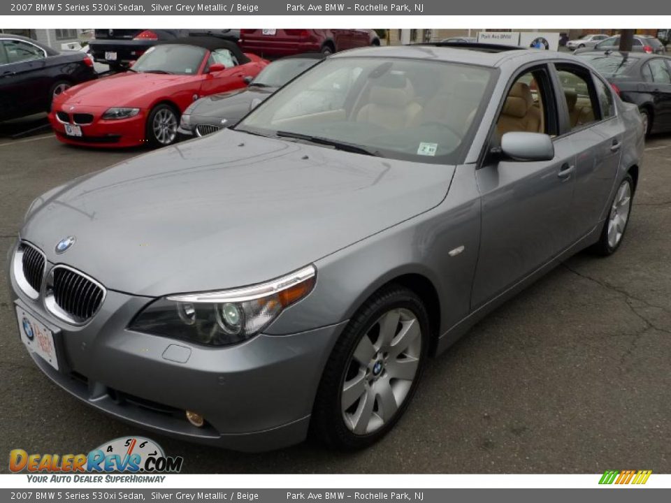 2007 BMW 5 Series 530xi Sedan Silver Grey Metallic / Beige Photo #8