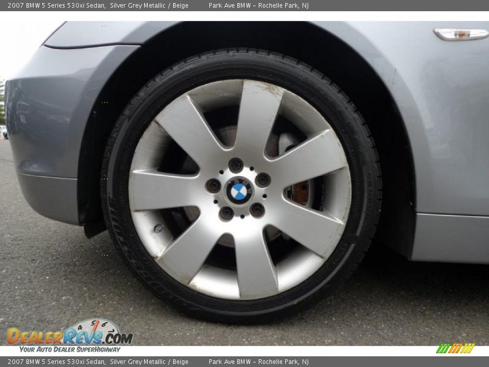 2007 BMW 5 Series 530xi Sedan Silver Grey Metallic / Beige Photo #21
