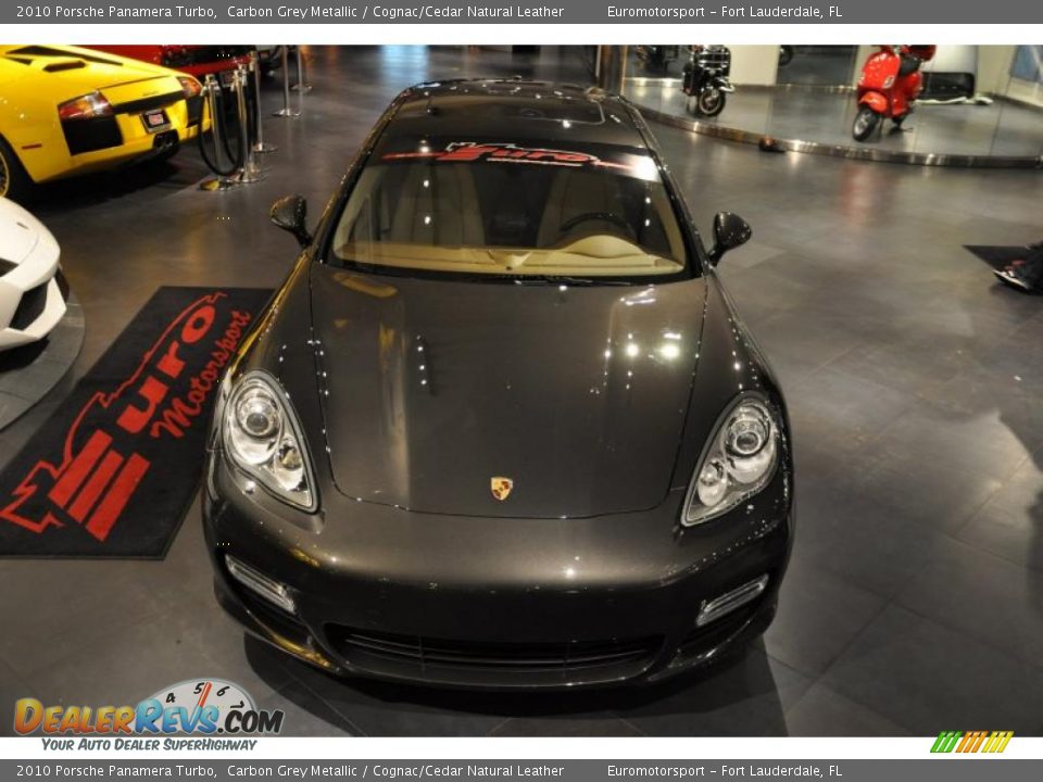 2010 Porsche Panamera Turbo Carbon Grey Metallic / Cognac/Cedar Natural Leather Photo #2
