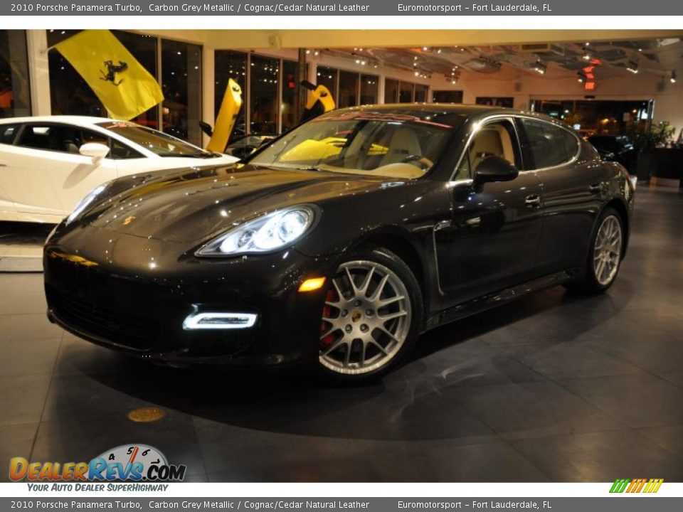 2010 Porsche Panamera Turbo Carbon Grey Metallic / Cognac/Cedar Natural Leather Photo #3