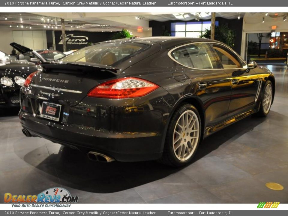 2010 Porsche Panamera Turbo Carbon Grey Metallic / Cognac/Cedar Natural Leather Photo #4