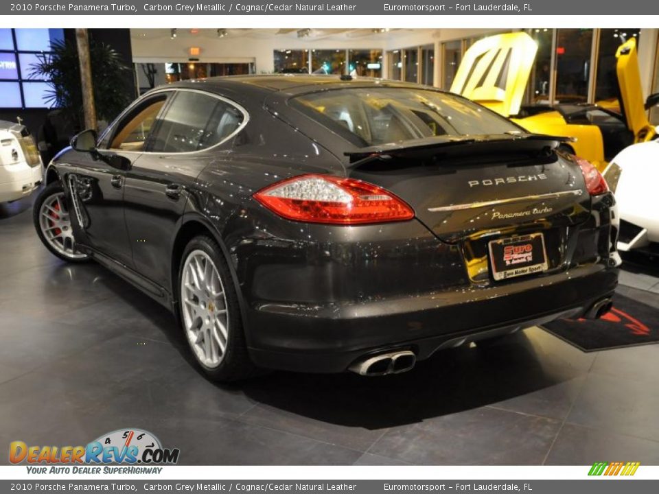 2010 Porsche Panamera Turbo Carbon Grey Metallic / Cognac/Cedar Natural Leather Photo #6
