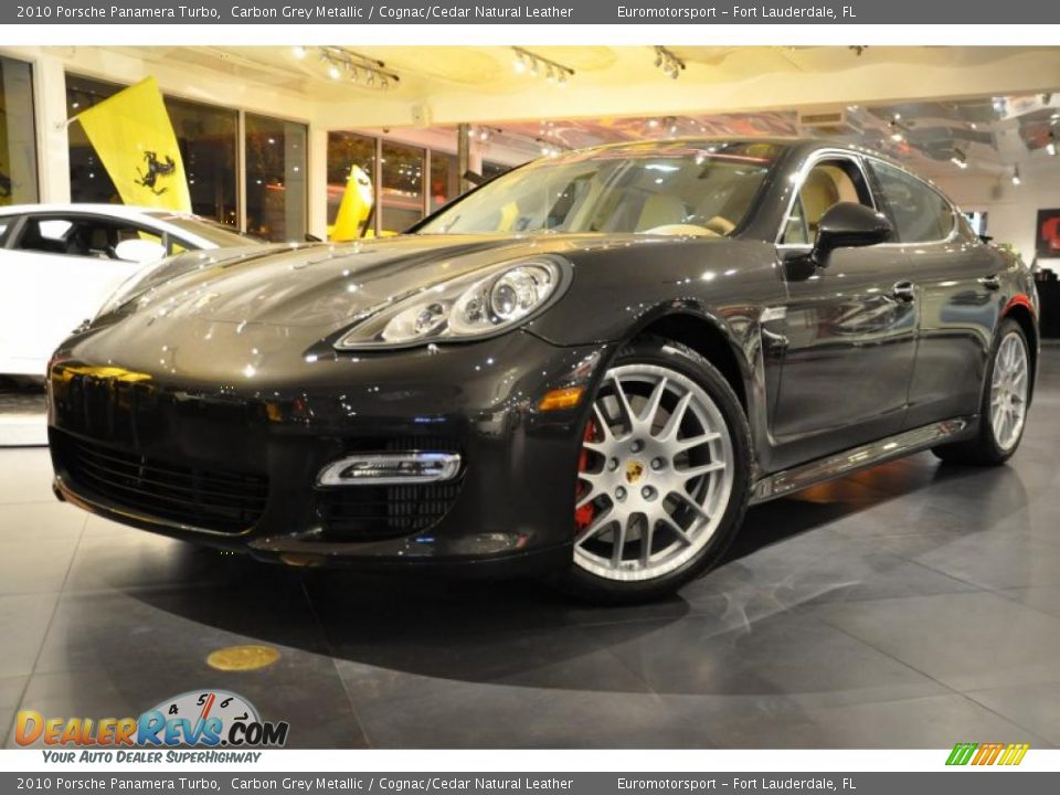 2010 Porsche Panamera Turbo Carbon Grey Metallic / Cognac/Cedar Natural Leather Photo #8