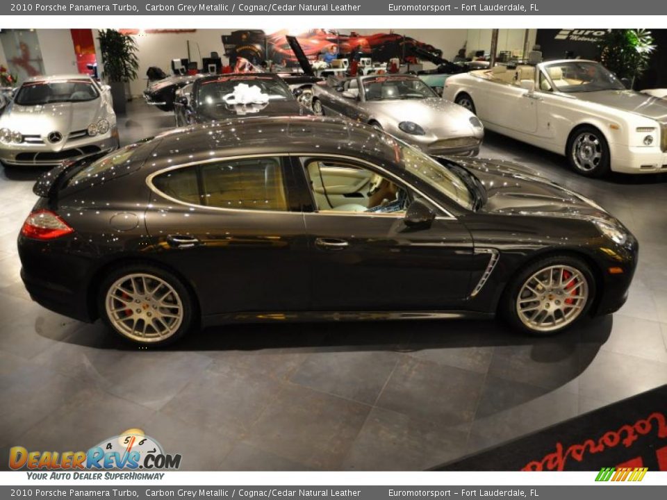 2010 Porsche Panamera Turbo Carbon Grey Metallic / Cognac/Cedar Natural Leather Photo #9