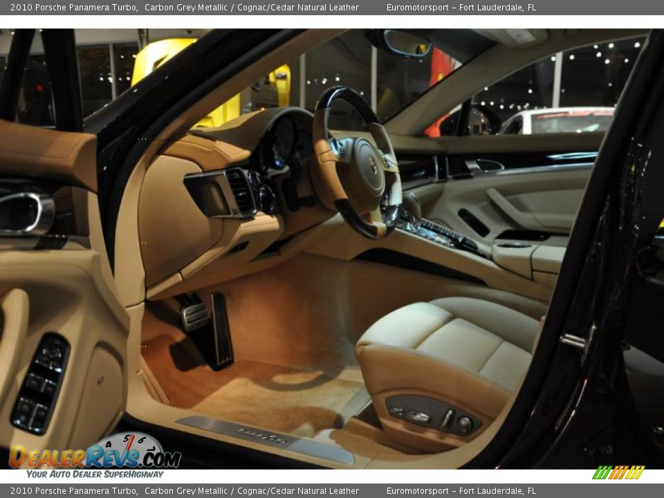 2010 Porsche Panamera Turbo Carbon Grey Metallic / Cognac/Cedar Natural Leather Photo #10