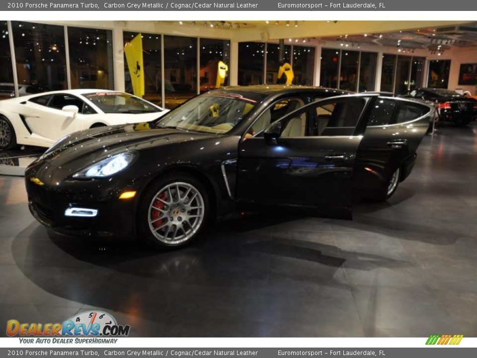 2010 Porsche Panamera Turbo Carbon Grey Metallic / Cognac/Cedar Natural Leather Photo #11
