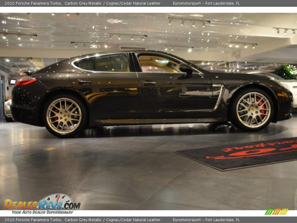 2010 Porsche Panamera Turbo Carbon Grey Metallic / Cognac/Cedar Natural Leather Photo #17