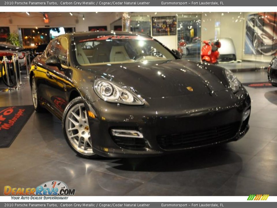 2010 Porsche Panamera Turbo Carbon Grey Metallic / Cognac/Cedar Natural Leather Photo #19