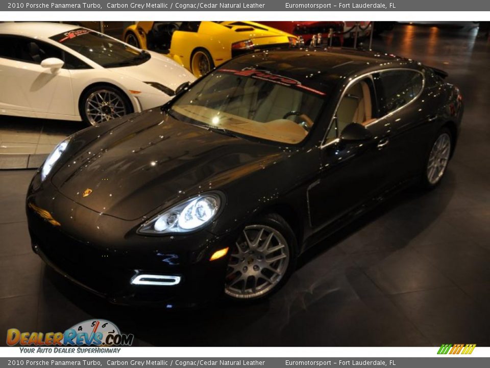 2010 Porsche Panamera Turbo Carbon Grey Metallic / Cognac/Cedar Natural Leather Photo #26