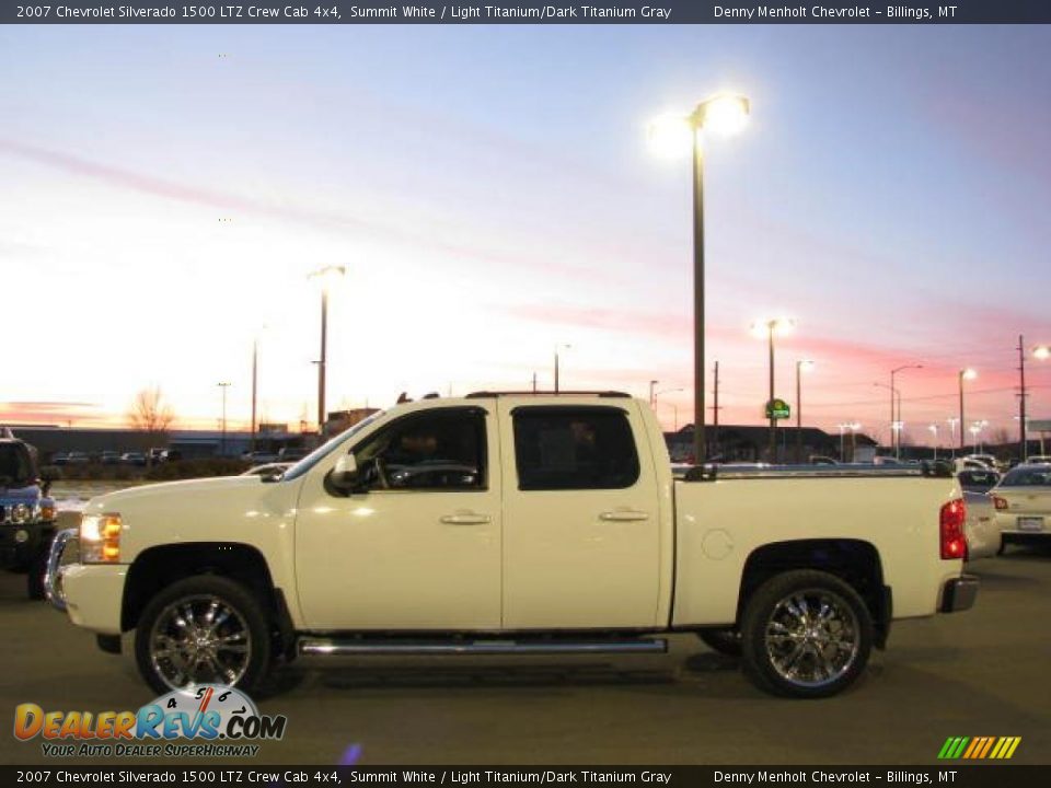 2007 Chevrolet Silverado 1500 LTZ Crew Cab 4x4 Summit White / Light Titanium/Dark Titanium Gray Photo #1