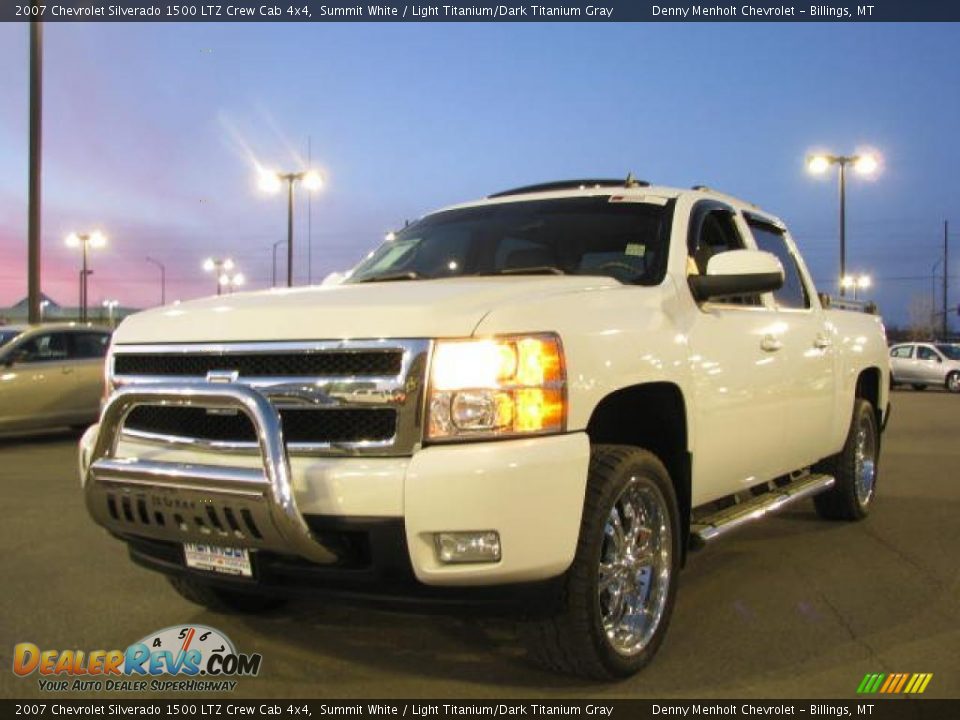 2007 Chevrolet Silverado 1500 LTZ Crew Cab 4x4 Summit White / Light Titanium/Dark Titanium Gray Photo #2