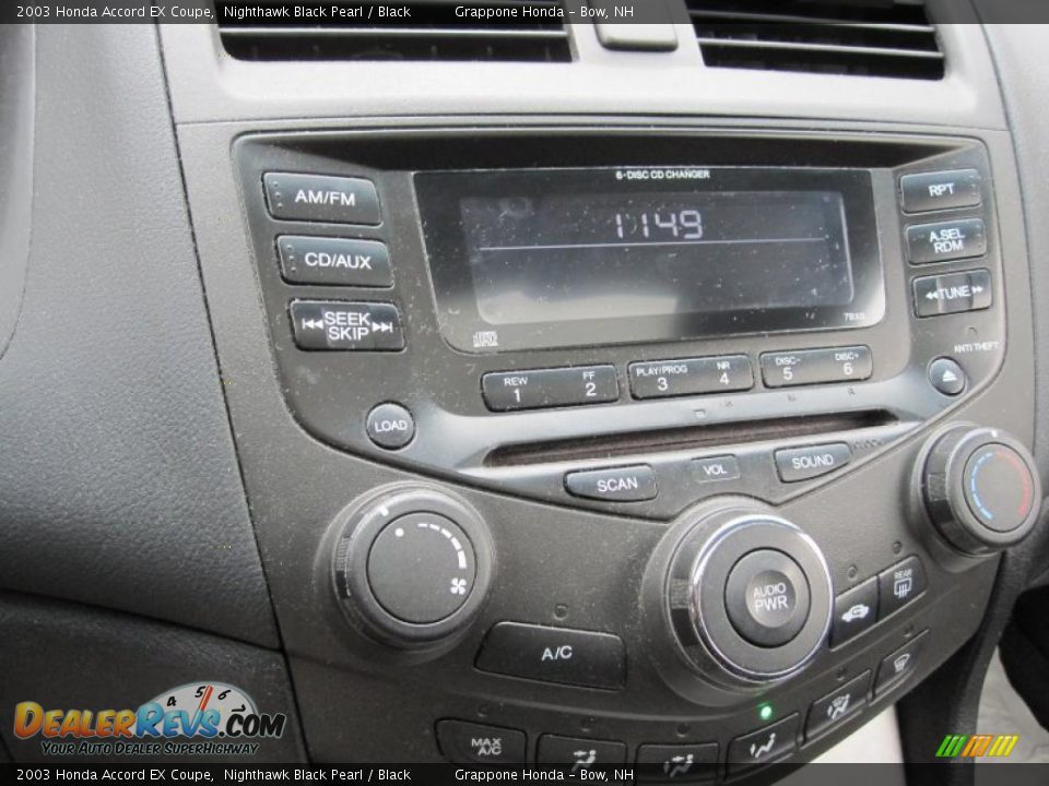 2003 Honda Accord EX Coupe Nighthawk Black Pearl / Black Photo #11