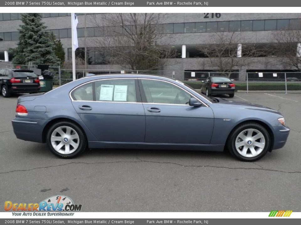 2008 BMW 7 Series 750Li Sedan Michigan Blue Metallic / Cream Beige Photo #1