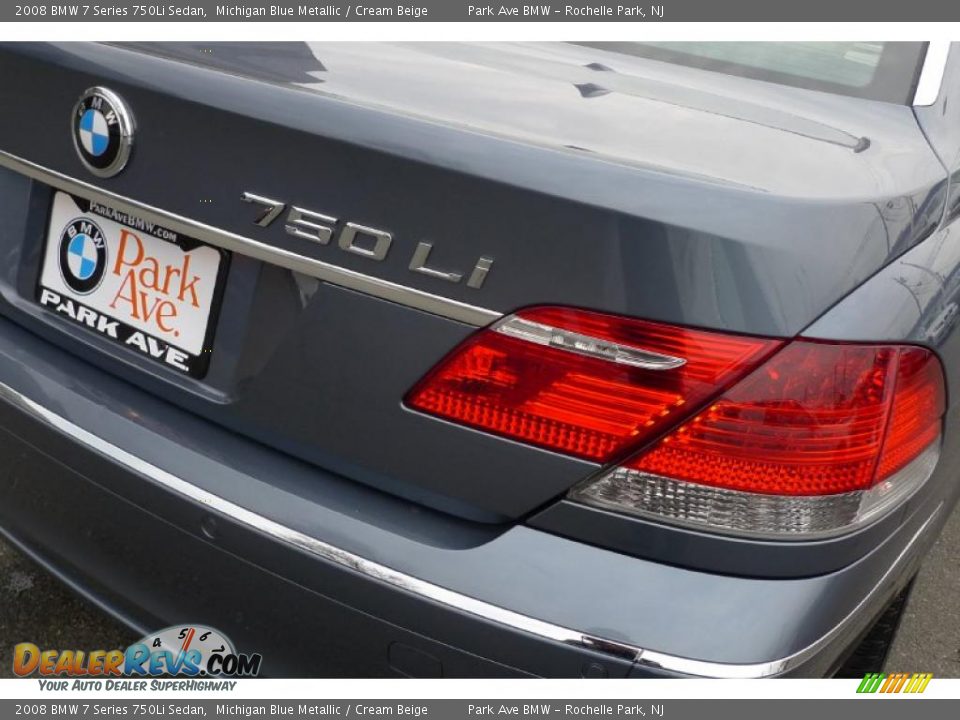 2008 BMW 7 Series 750Li Sedan Michigan Blue Metallic / Cream Beige Photo #2