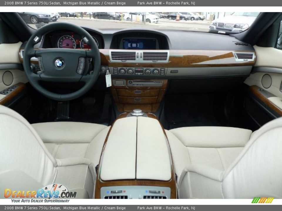2008 BMW 7 Series 750Li Sedan Michigan Blue Metallic / Cream Beige Photo #3