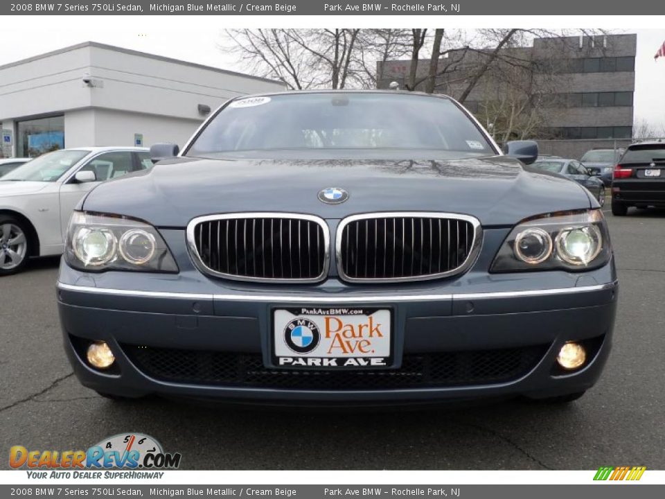2008 BMW 7 Series 750Li Sedan Michigan Blue Metallic / Cream Beige Photo #7