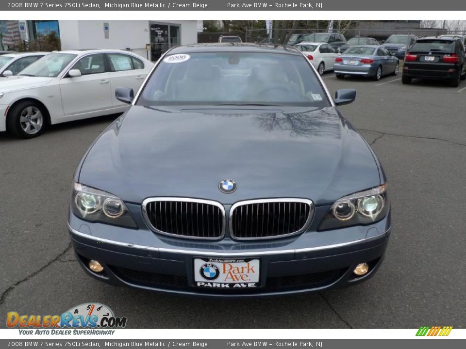 2008 BMW 7 Series 750Li Sedan Michigan Blue Metallic / Cream Beige Photo #11