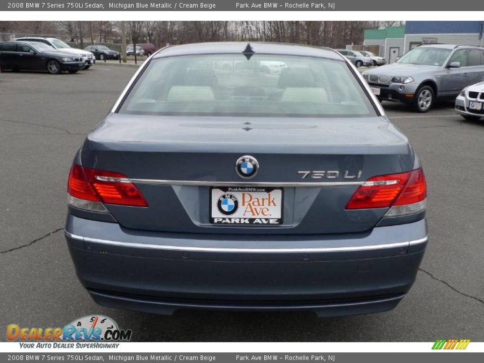 2008 BMW 7 Series 750Li Sedan Michigan Blue Metallic / Cream Beige Photo #15