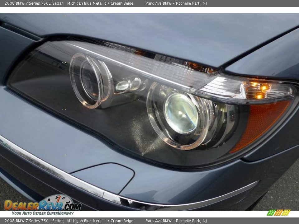 2008 BMW 7 Series 750Li Sedan Michigan Blue Metallic / Cream Beige Photo #17