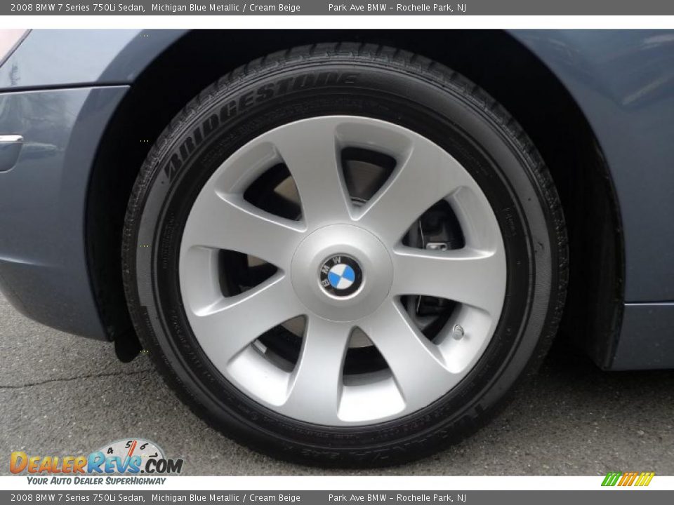 2008 BMW 7 Series 750Li Sedan Michigan Blue Metallic / Cream Beige Photo #19