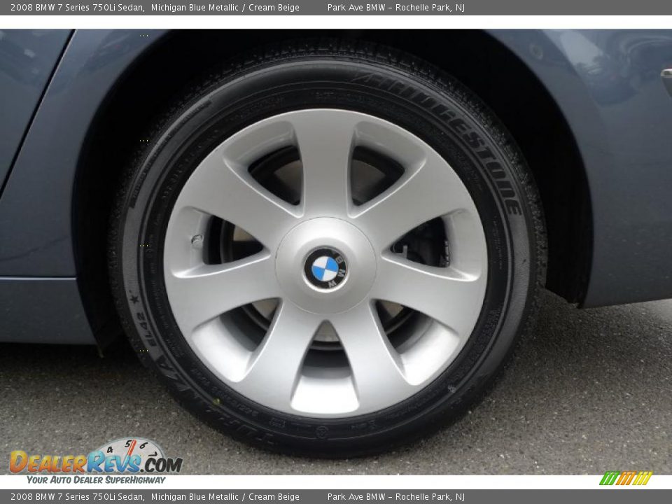 2008 BMW 7 Series 750Li Sedan Michigan Blue Metallic / Cream Beige Photo #20